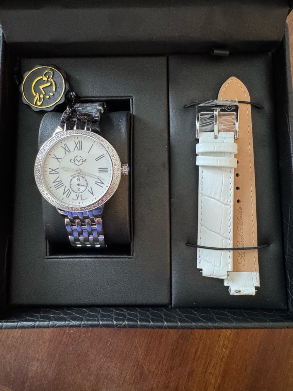 GV2 BY GEVRIL Astor Diamond Quartz White Dial Women's Watch Limited Edition NWT